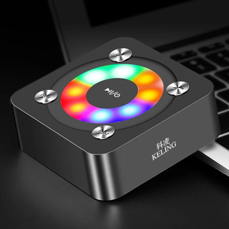 A9 Portable Bluetooth Stereo Speaker with Built-in MIC & Light, Support Hands-free Calls & TF Card & AUX IN, Bluetooth Distance: 10m(Black) - Image 2