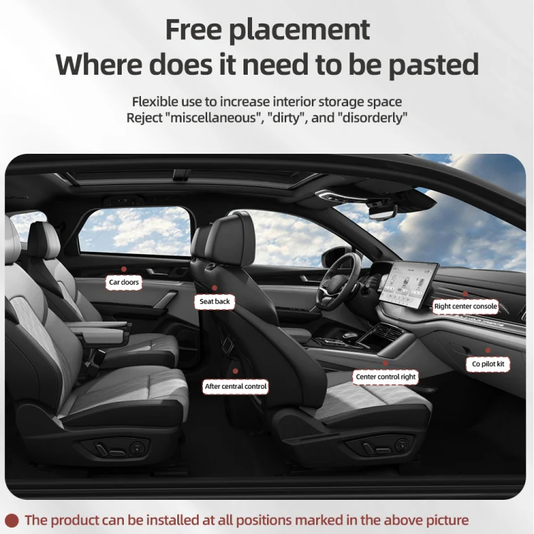Adhesive Multifunctional Storage Bag for Car Center Console(Black) - Image 6