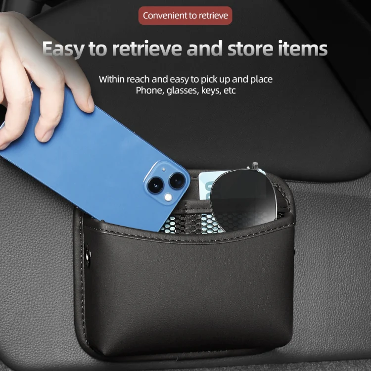 Adhesive Multifunctional Storage Bag for Car Center Console(Brown) - Image 9