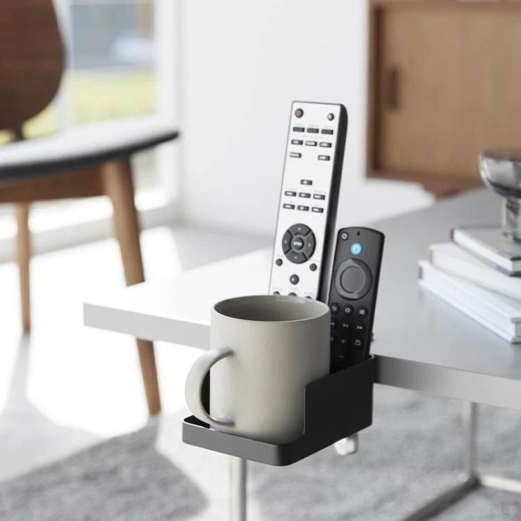 Adjustable Clamp-On Desktop Cup Holder Organizer For Phone, Remote, Plants, Water Bottle(Black) - Image 3