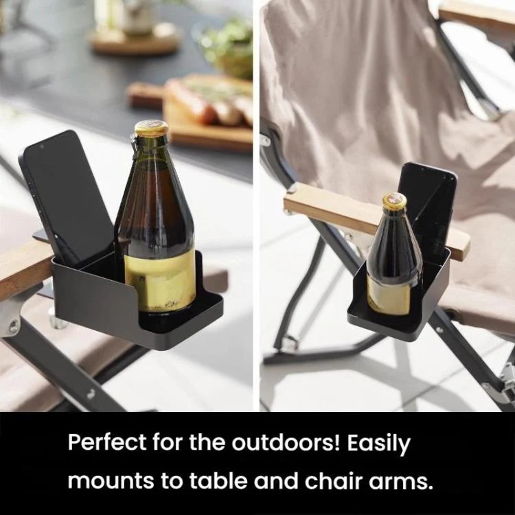 Adjustable Clamp-On Desktop Cup Holder Organizer For Phone, Remote, Plants, Water Bottle(Black) - Image 4