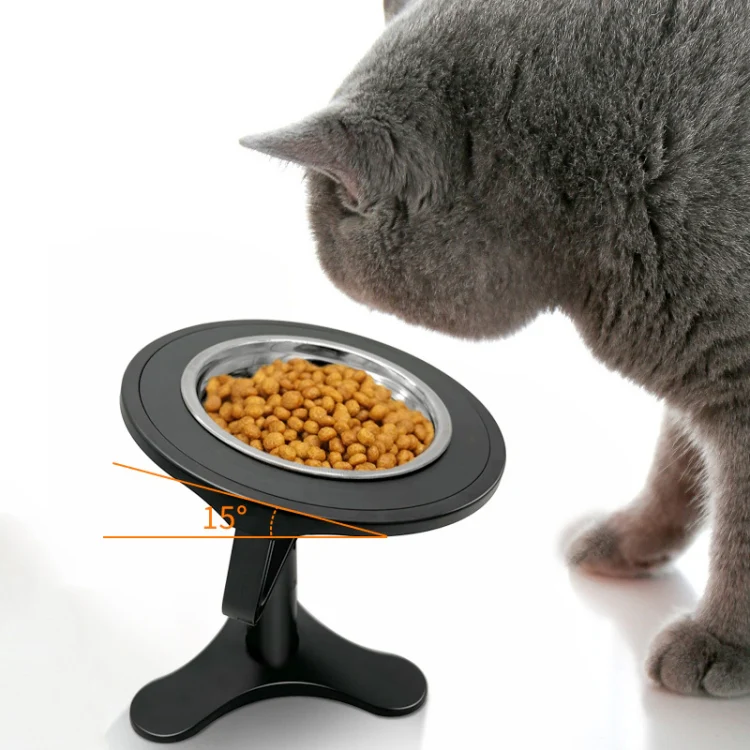 Adjustable Height Anti-Tip Pet High Stand Bowl(Black) - Image 8