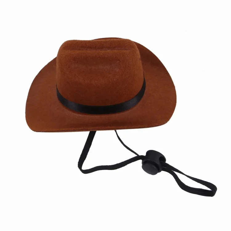 Adjustable Pet Cowboy Hat Dog Cosplay Cap Holiday Costume Party Decoration, Size: M(Wine Red) - Image 3