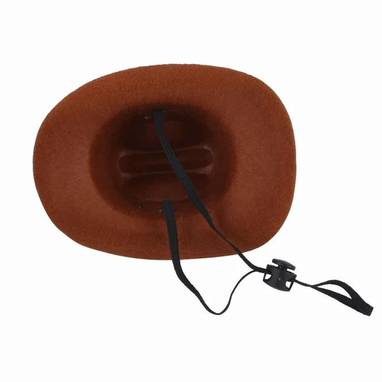 Adjustable Pet Cowboy Hat Dog Cosplay Cap Holiday Costume Party Decoration, Size: M(Wine Red) - Image 4