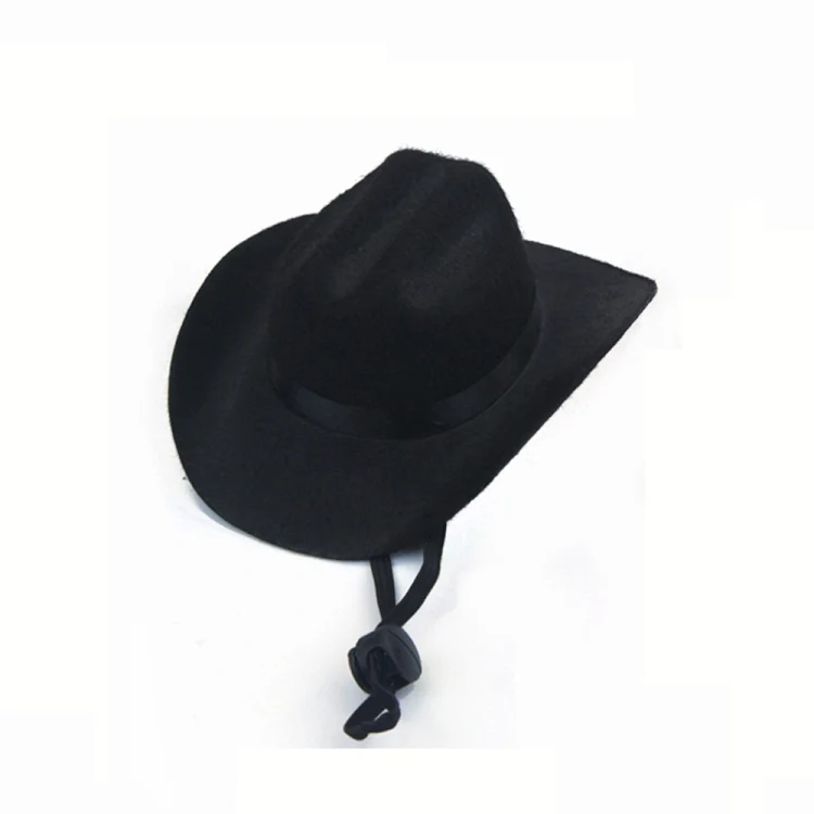 Adjustable Pet Cowboy Hat Dog Cosplay Cap Holiday Costume Party Decoration, Size: S(Black)