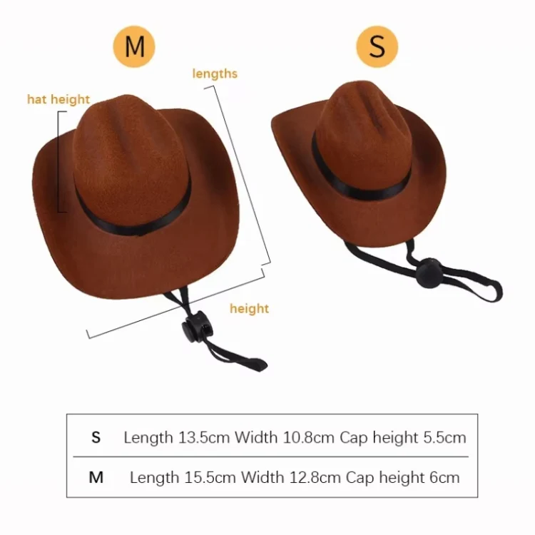Adjustable Pet Cowboy Hat Dog Cosplay Cap Holiday Costume Party Decoration, Size: S(Black) - Image 8