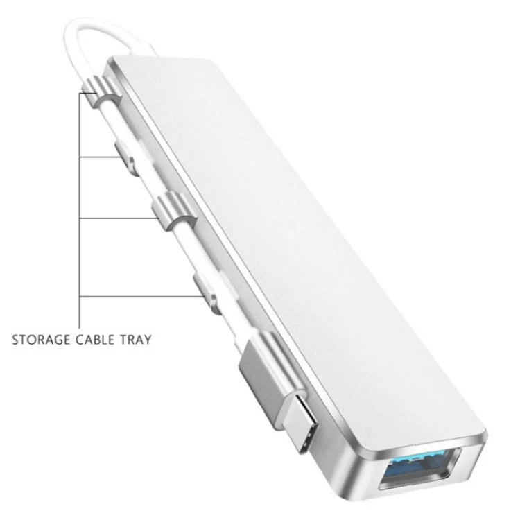 ADS-301C USB-C / Type-C to USB-C + USB 3.0 + 3 x USB 2.0 Expander HUB(Silver) - Image 5