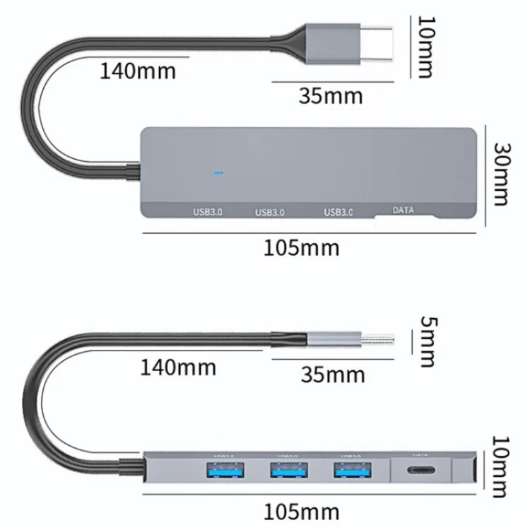 ADS-309C Type-C + 3 x USB 3.0 HUB Docking Station, Type-C Port - Image 2