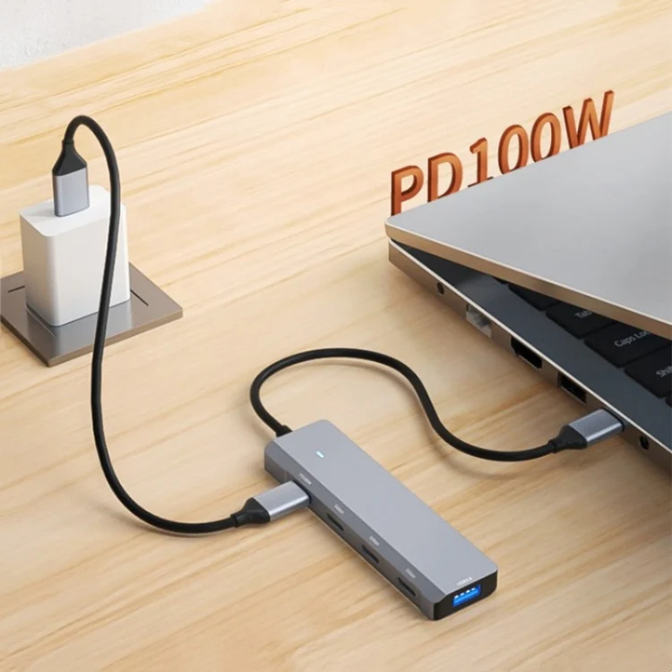 ADS-311C Support PD 100W Fast Charging Converter 5 Port Hub Type-C Hub Adapter - Image 4