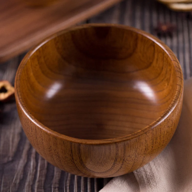 Adult Children Jujube Solid Wood Bowl Soup Noodle Bowl Household Tableware, Size:Diameter 10.5 cm - Image 4
