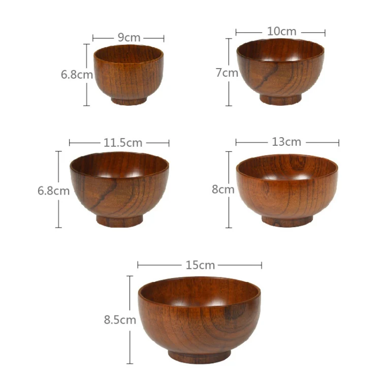 Adult Children Jujube Solid Wood Bowl Soup Noodle Bowl Household Tableware, Size:Diameter 10.5 cm - Image 8