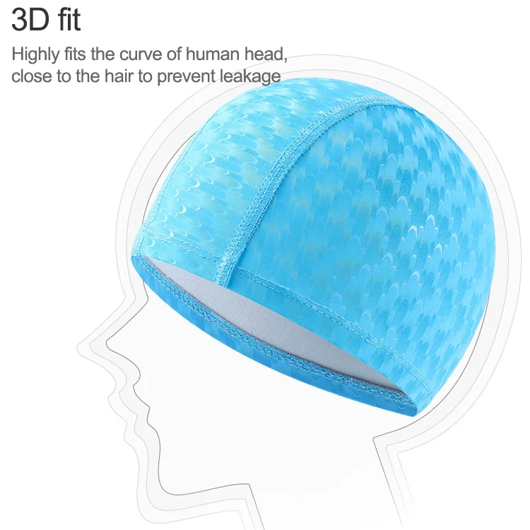 Adult Crescent PU Waterproof Comfortable Earmuff Swimming Cap(Black) - Image 3