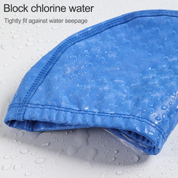 Adult Crescent PU Waterproof Comfortable Earmuff Swimming Cap(Black) - Image 5