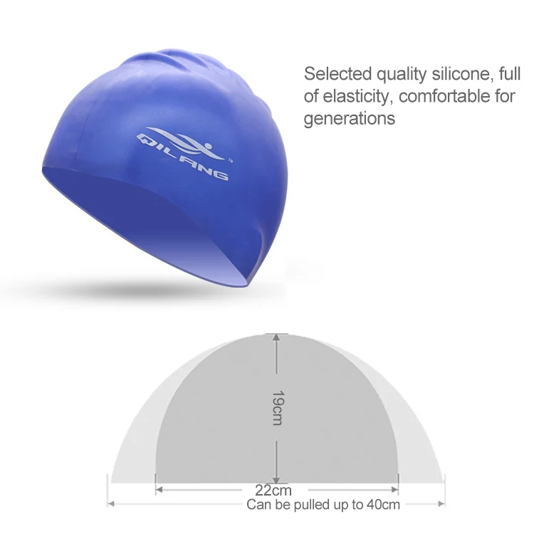 Adult Solid Color Waterproof Silicone Swimming Cap(Silver) - Image 3