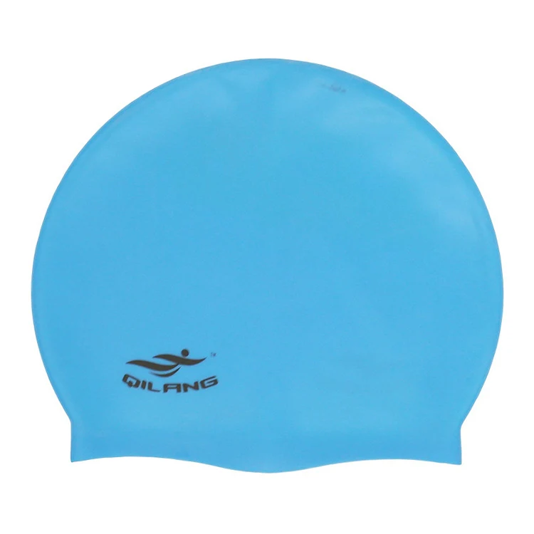 Adult Solid Color Waterproof Silicone Swimming Cap(Sky) - Image 2
