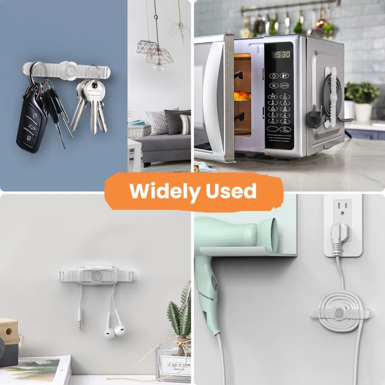 AhaStyle DD-06 6pcs Kitchen Self-Adhesive Cable Organizer Cable Holder(Transparent) - Image 5