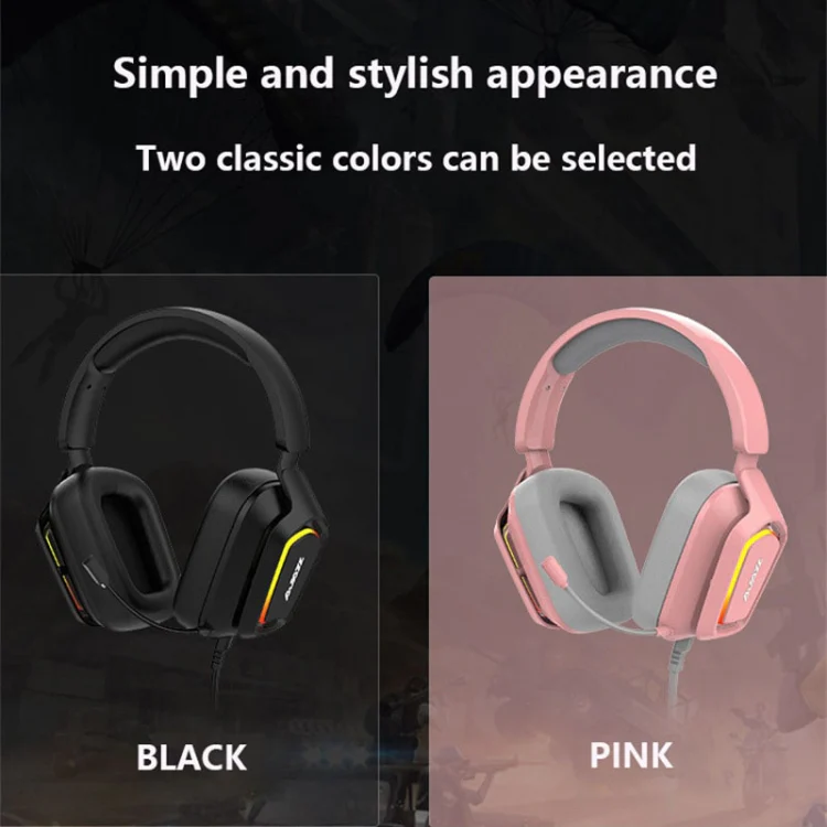 Ajazz AX368 Computer Game Audio Recognition RGB Headset 3.5mm Version (Pink) - Image 2
