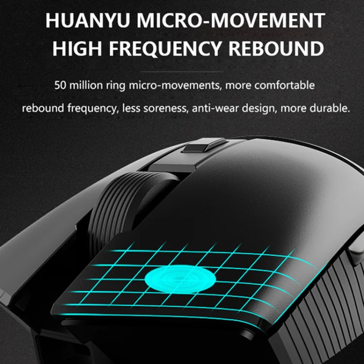 Ajazz I309Pro 1600 DPI 8 Keys Dual Mode Gaming Wireless Bluetooth Mouse(Black) - Image 4