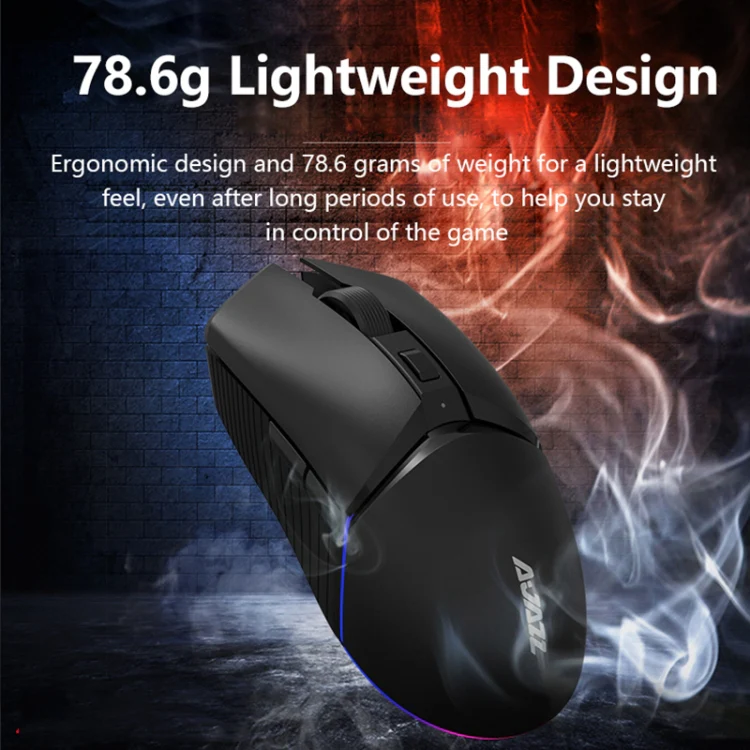 Ajazz I309Pro 1600 DPI 8 Keys Dual Mode Gaming Wireless Bluetooth Mouse(Black) - Image 7