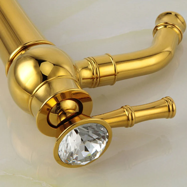 All Bronze Bathroom Basin Hot And Cold Water Faucet, Style: Electroplated High Model - Image 3