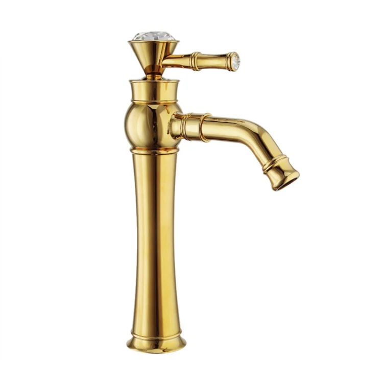 All Bronze Bathroom Basin Hot And Cold Water Faucet, Style: Gold High Model - Image 2