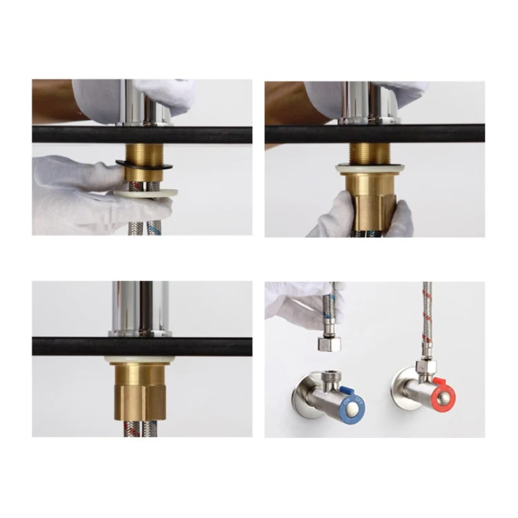 All Copper Hot Cold Water Faucet Bathroom Lift Faucet - Image 9