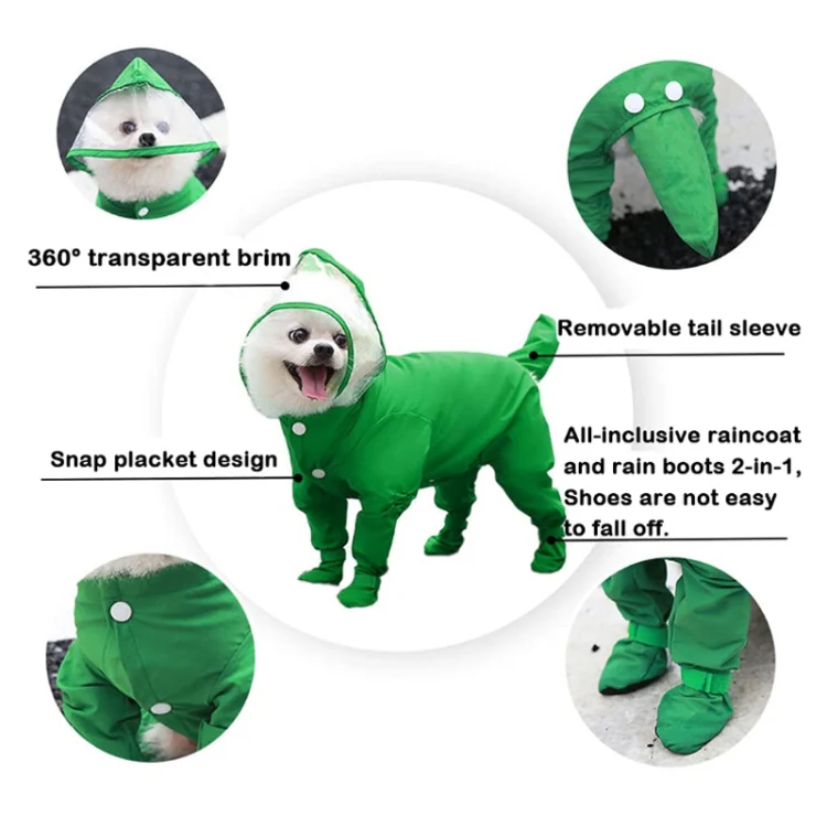 All-inclusive Pet Four-leg One-piece Outdoor Waterproof Raincoat, Size: XL(Pink) - Image 5