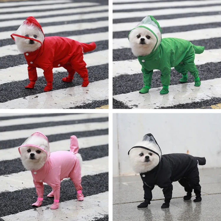 All-inclusive Pet Four-leg One-piece Outdoor Waterproof Raincoat, Size: XL(Red) - Image 2