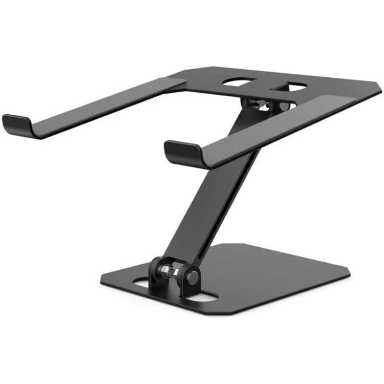 Aluminum Alloy Laptop Riser Vertical Cooling Foldable Adjustable Height Elevated Stand(Black)
