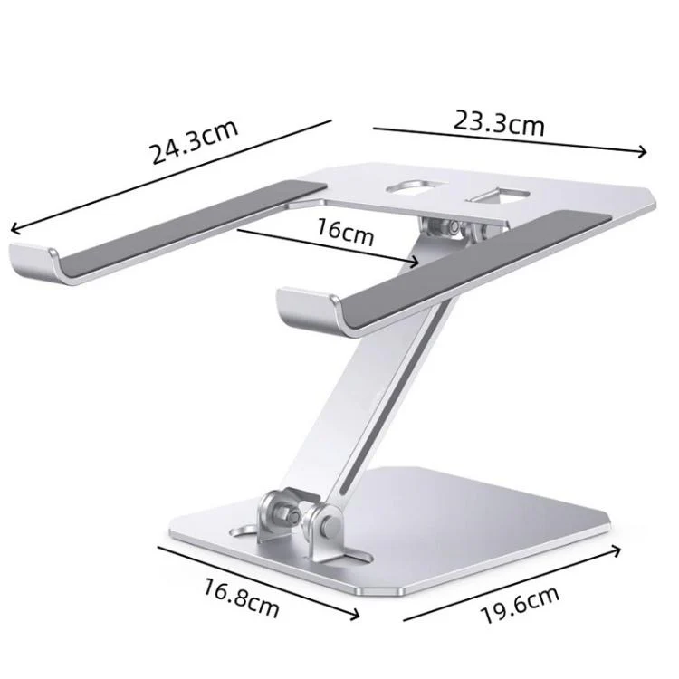 Aluminum Alloy Laptop Riser Vertical Cooling Foldable Adjustable Height Elevated Stand(Black) - Image 7