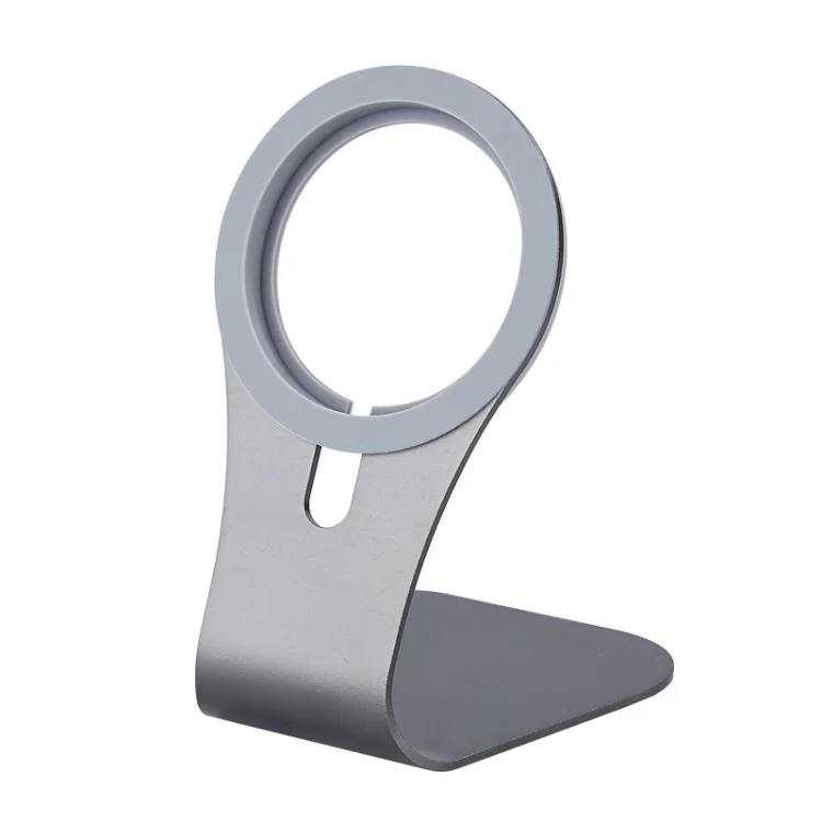 Aluminum Alloy Phone Holder Stand for Magnetic Wireless Charger Desktop Bracket(Deep Gray)