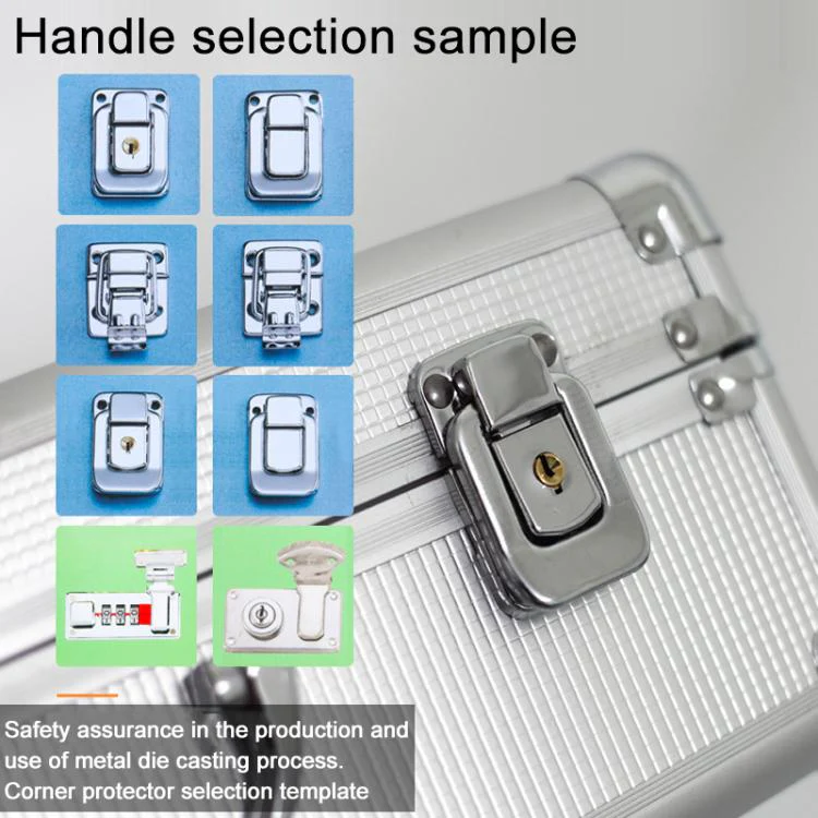 Aluminum Alloy Portable Key Lock Instrument Storage Box, Size:M(Silver) - Image 5
