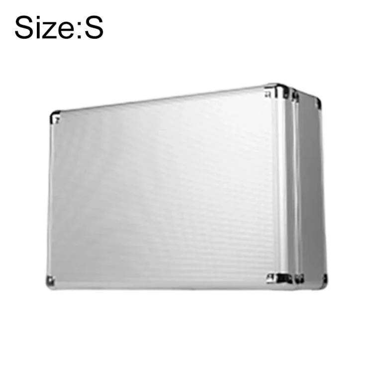 Aluminum Alloy Portable Key Lock Instrument Storage Box, Size:S(Silver)