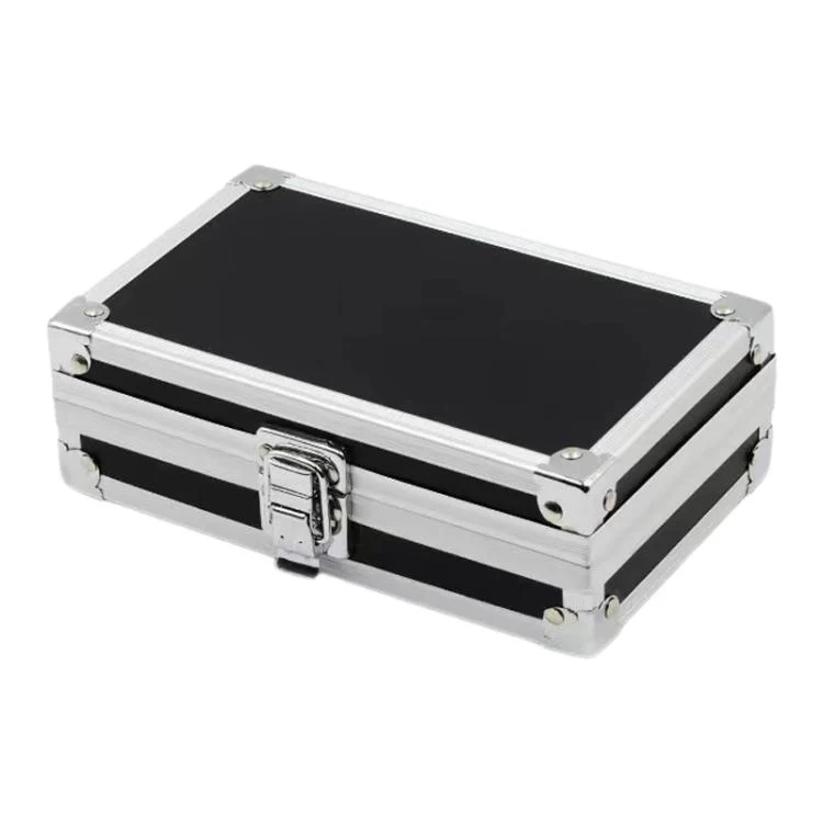 Aluminum Alloy Portable Toolbox with Buckle Lock(Black)