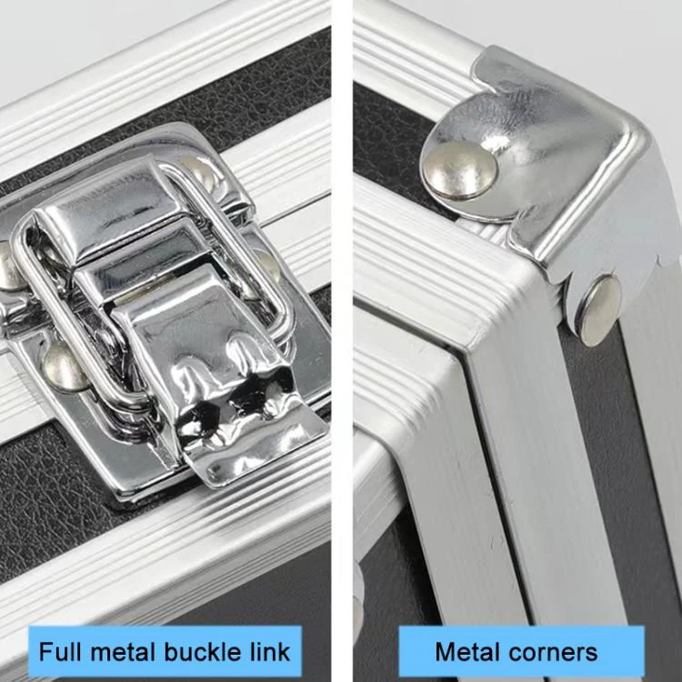 Aluminum Alloy Portable Toolbox with Buckle Lock(Black) - Image 5