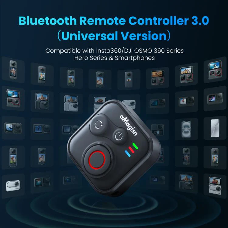 aMagisn Bluetooth Remote Controller 3.0 Universal Version For Insta360, GoPro Hero, Android/ios Smartphones, DJI OSMO 360, Action 6/5 Pro/4 - Image 2