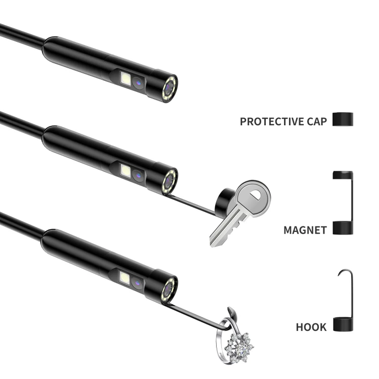 AN112 8mm Double Lenses HD Industry Endoscope Type-C + Micro USB + 8 Pin Connection, Length:10m Hard Tube - Image 8