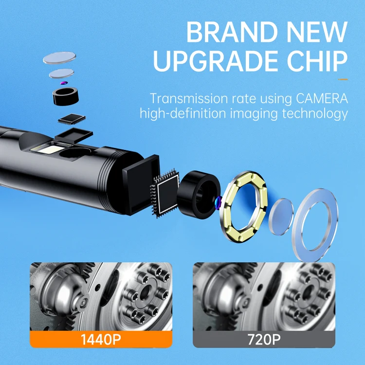 AN112 8mm Double Lenses HD Industry Endoscope Type-C + Micro USB + 8 Pin Connection, Length:3.5m Hard Tube - Image 6