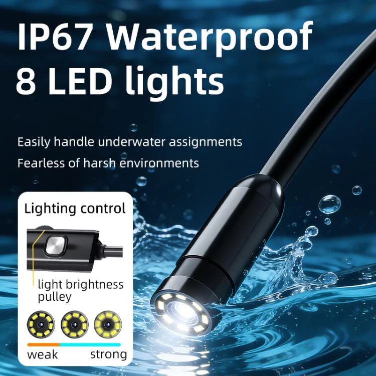 AN112T Type-C and 8 Pin IP67 8LEDs 5.5mm Industry Digital Endoscope, Cable Length:2m Hard Cable - Image 5