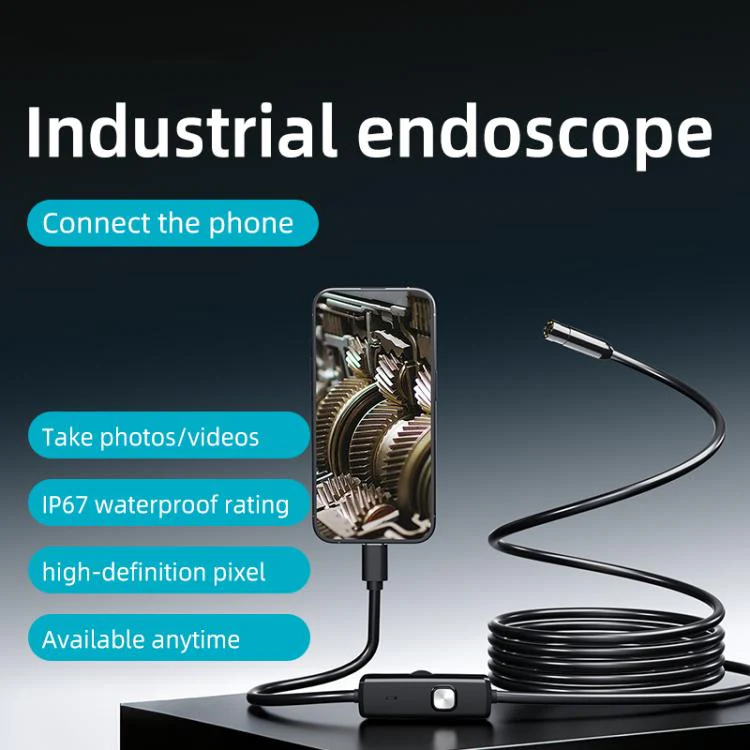 AN112T Type-C IP67 8LEDs 5.5mm Industry Digital Endoscope, Cable Length:1m Hard Cable - Image 2