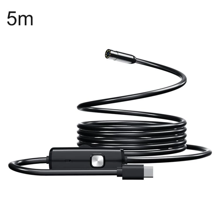 AN112T Type-C IP67 8LEDs 5.5mm Industry Digital Endoscope, Cable Length:5m Flexible Cable