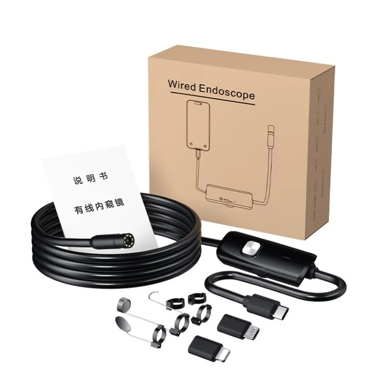 AN112T Type-C, Micro USB and 8 Pin IP67 8LEDs 8mm Industry Digital Endoscope, Cable Length:10m Flexible Cable - Image 8
