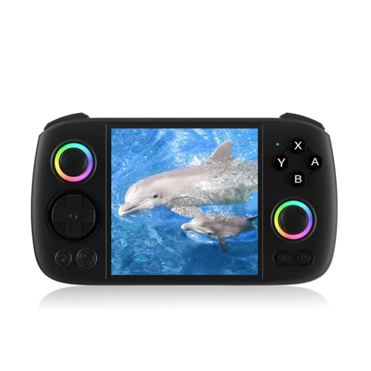 ANBERNIC RG Cube Retro Handheld Game Console With 3.95 Inch Screen T820 CPU Android 13 RGB Light 8+128G(Black)