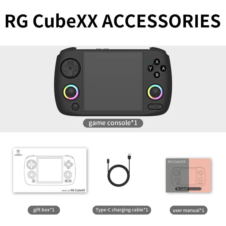 ANBERNIC RG CubeXX 3.95-Inch IPS Screen Handheld Game Console Supports WiFi Bluetooth, Linux 64-Bit 32G+128G(Black) - Image 12