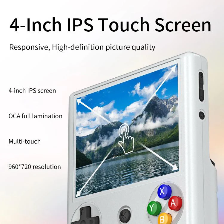 ANBERNIC RG406V 4 inch IPS Multi-Touch Portable Retro Gaming Console, Memory: 128G(Transparent Black) - Image 4