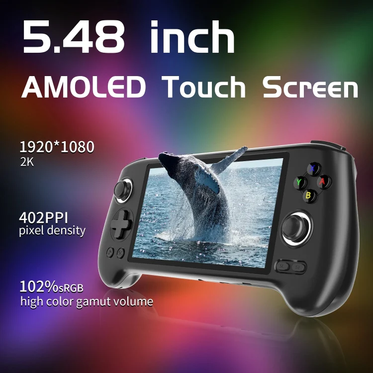 ANBERNIC RG556 Handheld Game Console Android 13 System 5.48-Inch AMOLED Screen WIFI Bluetooth Game Player 128GB+256GB(Black) - Image 3