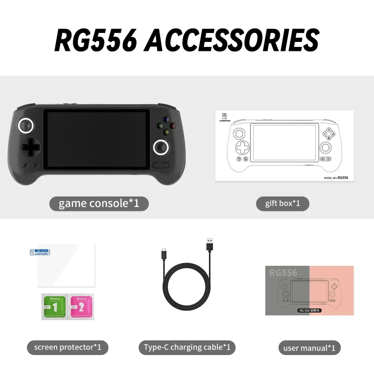 ANBERNIC RG556 Handheld Game Console Android 13 System 5.48-Inch AMOLED Screen WIFI Bluetooth Game Player 128GB+256GB(Transparent Blue) - Image 13