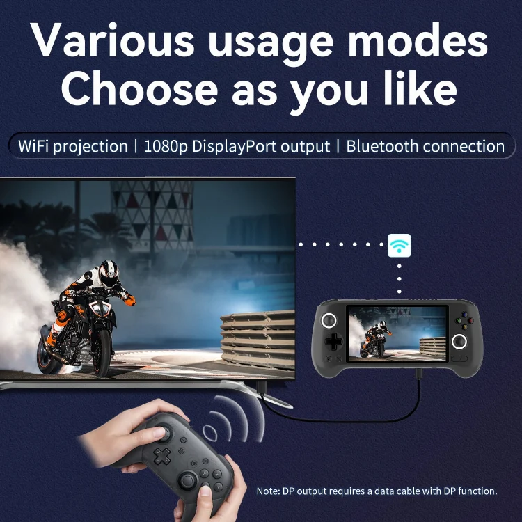 ANBERNIC RG556 Handheld Game Console Android 13 System 5.48-Inch AMOLED Screen WIFI Bluetooth Game Player 128GB+256GB(Transparent Blue) - Image 7
