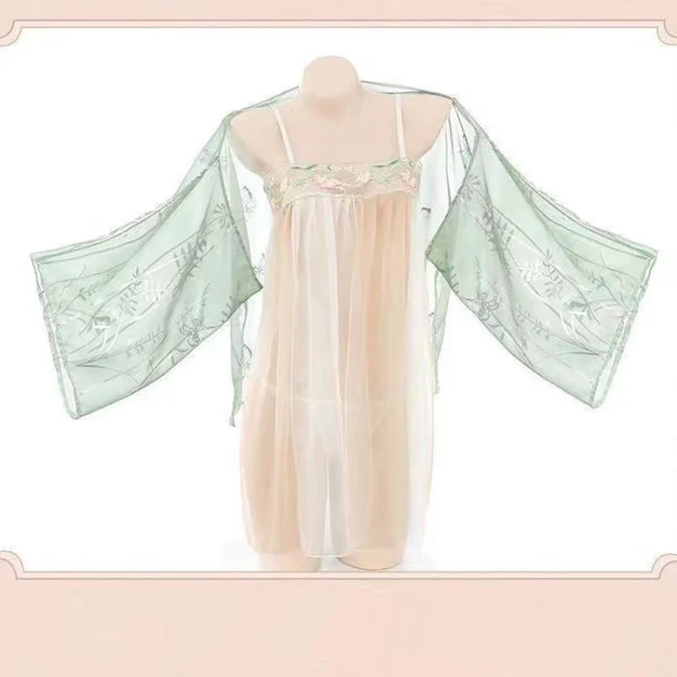 Ancient Chinese Traditional Dress Passionate Belly Bag Uniform Temptation Sexy Sleepwear Hanfu Uniform, Size: Average(Light Green) - Image 3