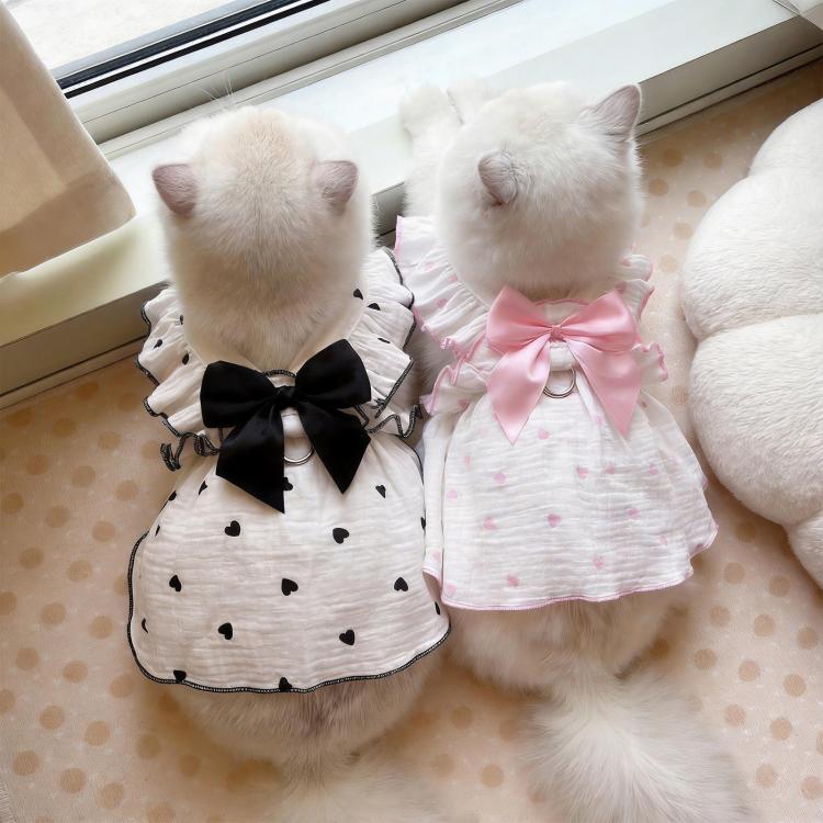 Anti-Shedding Thin Cat Clothes Summer Wearable Harness Dress For Pets, Size: XL(Pink) - Image 5